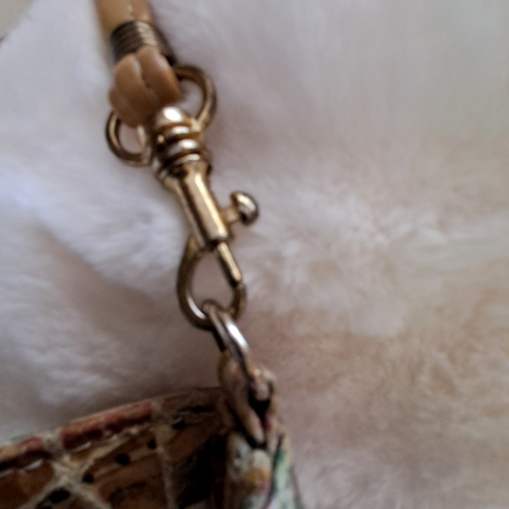 Pinky Vintage Handbag Beverly Hills Bag Lady Croc Embossed Leather Pastels Beaut - Picture 8 of 11